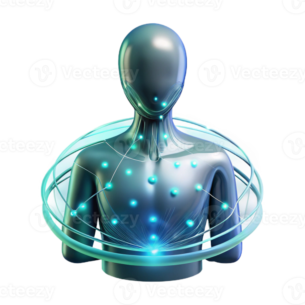 dramatic minimalist A human silhouette merging with a digital data stream, illuminated by a bright, white light. Abstract style original png