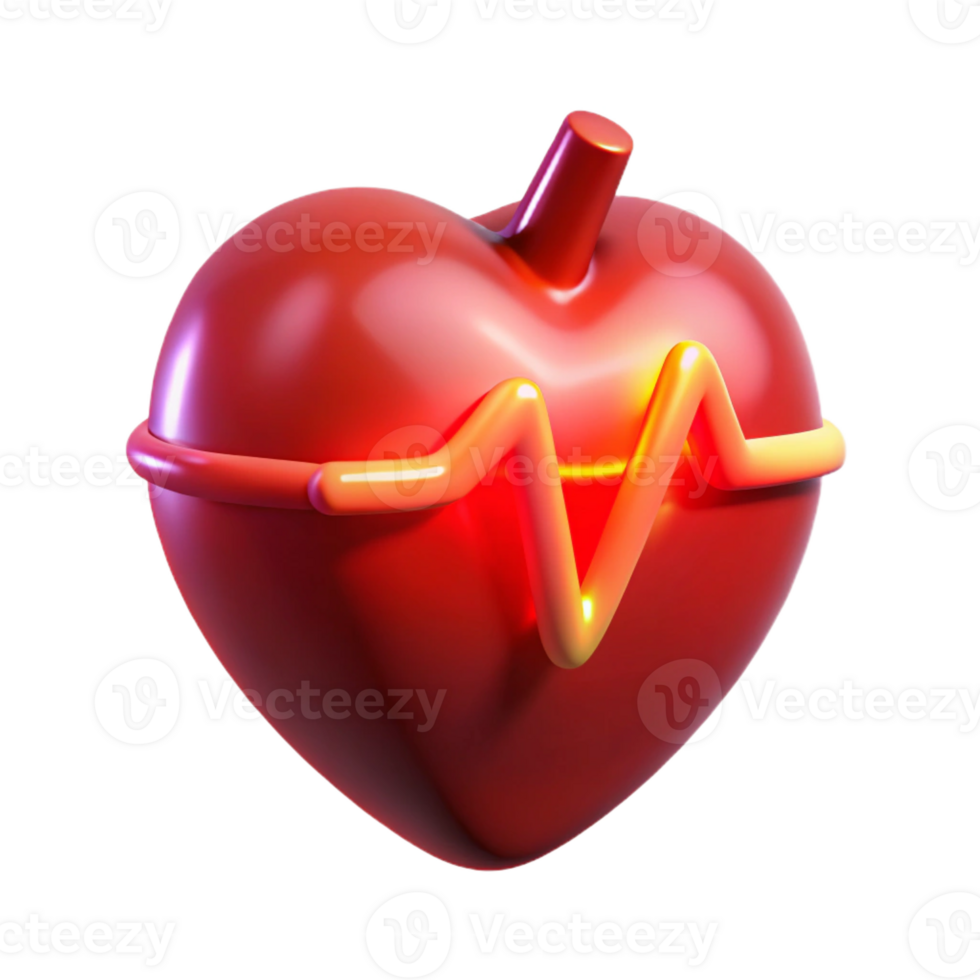 vibrant artistic A digital representation of a human heart beating, illuminated by a pulsating red light. Abstract style premium png