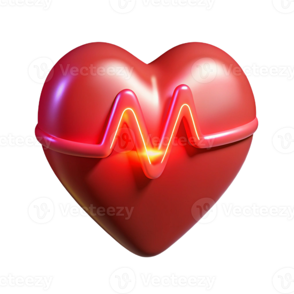 wonderful traditional A digital representation of a human heart beating, illuminated by a pulsating red light. Abstract style 4K png