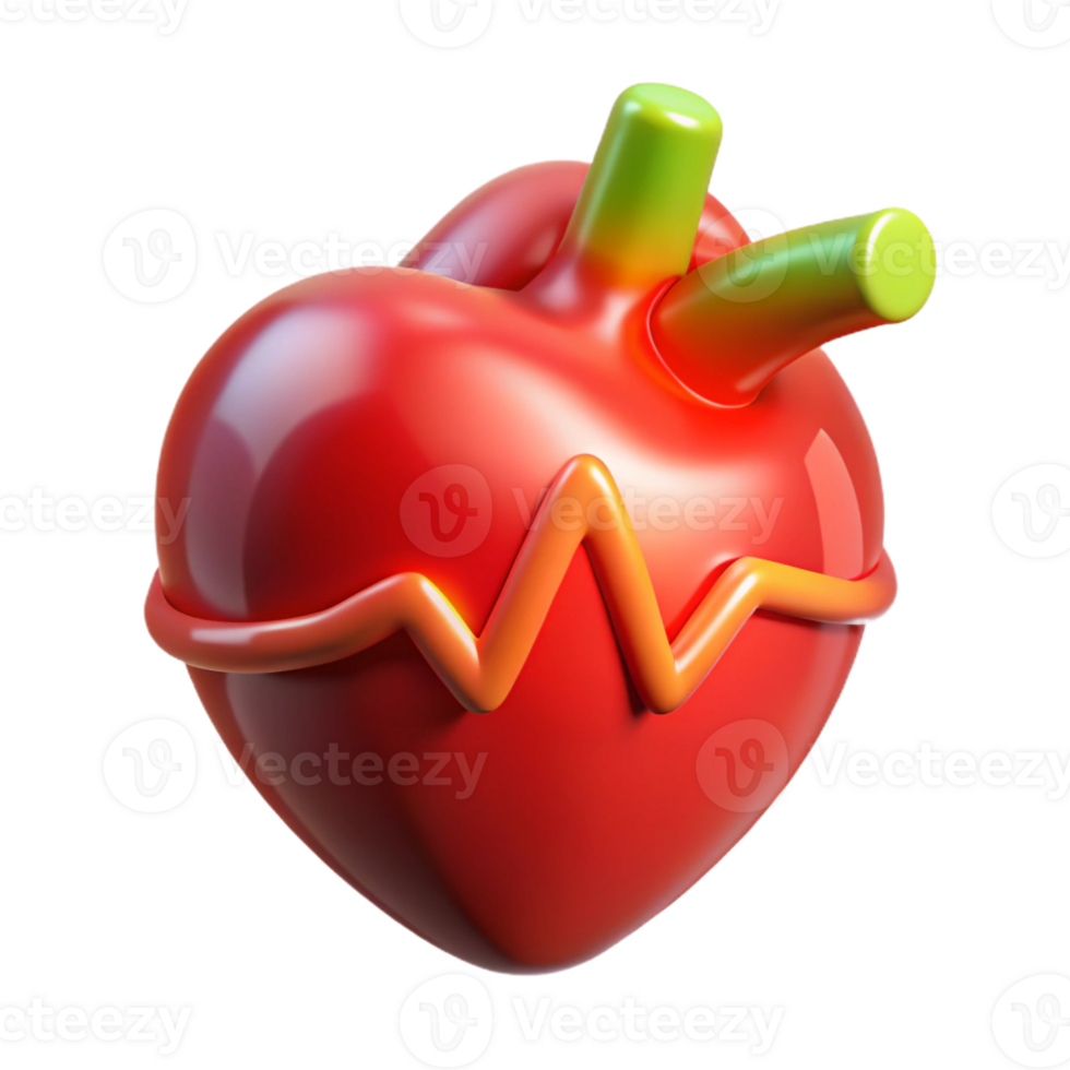 beautiful rustic A digital representation of a human heart beating, illuminated by a pulsating red light. Abstract style high resolution png