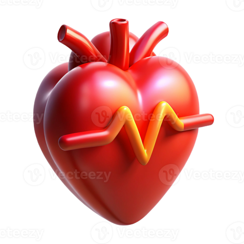 serene vintage A digital representation of a human heart beating, illuminated by a pulsating red light. Abstract style 4K png