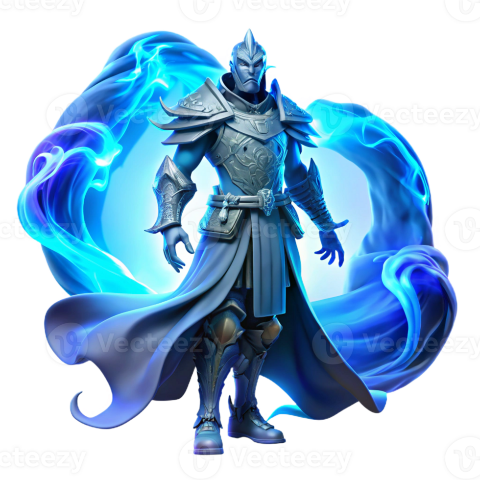 vibrant vintage A lone, ethereal warrior with glowing blue runes etched into their armor, standing amidst swirling, phosphorescent mist, lit by the eerie glow of a spectral moon. Art Nouveau style 4K png