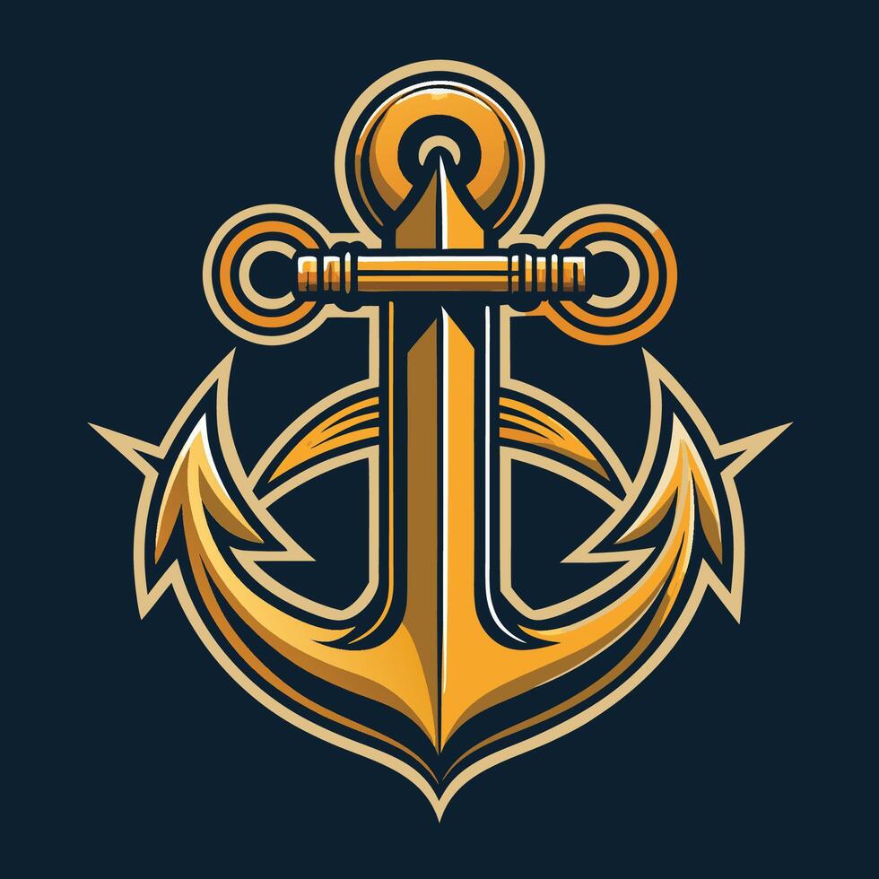 Vintage Anchor Lettering Logo Design Template for Nautical or Maritime Businesses vector
