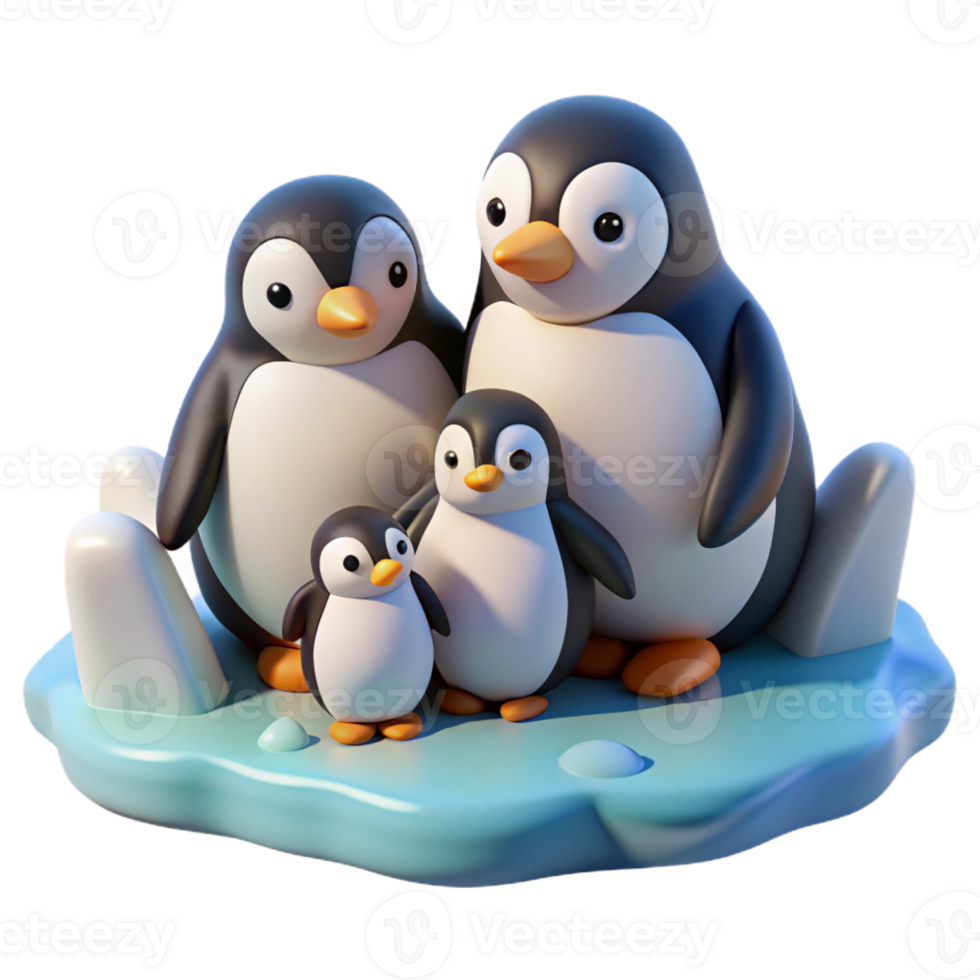 dramatic contemporary A group of penguins huddled together on an icy shore, cute and cuddly style, soft lighting high resolution png