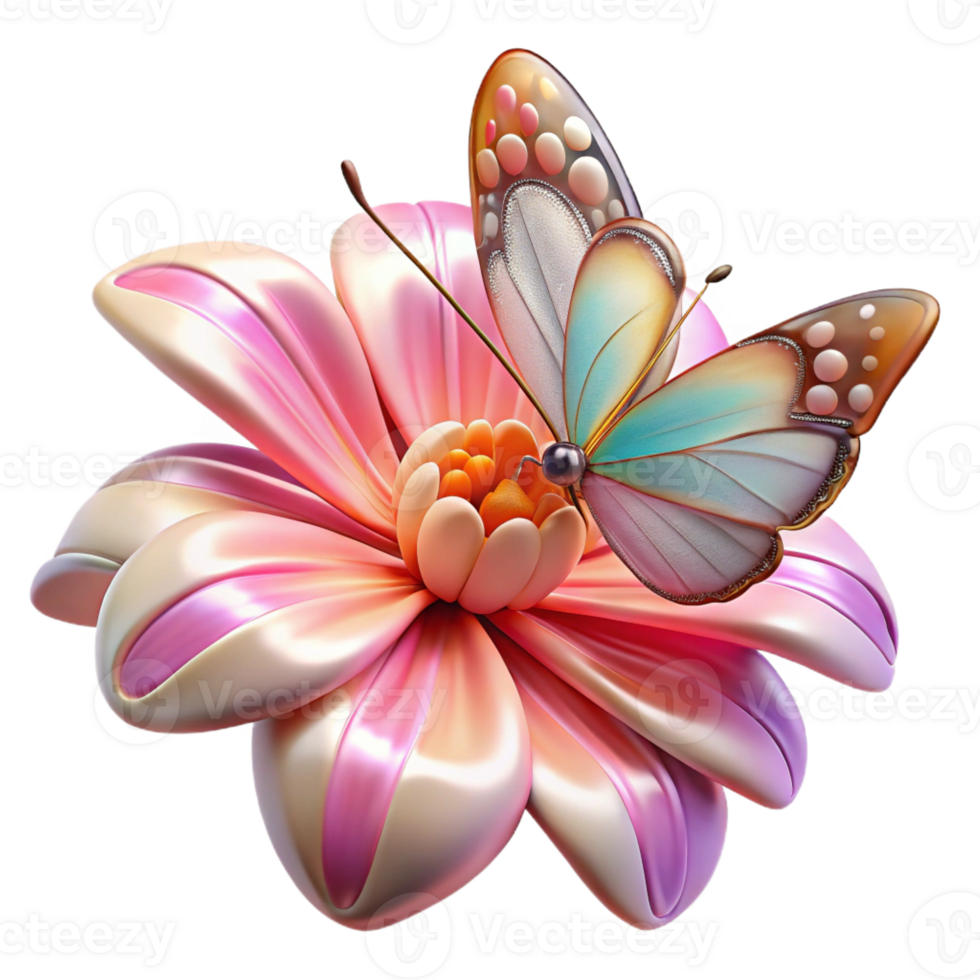 vibrant minimalist A delicate butterfly perched on a flower, intricate details and vibrant colors, macro photography style authentic png