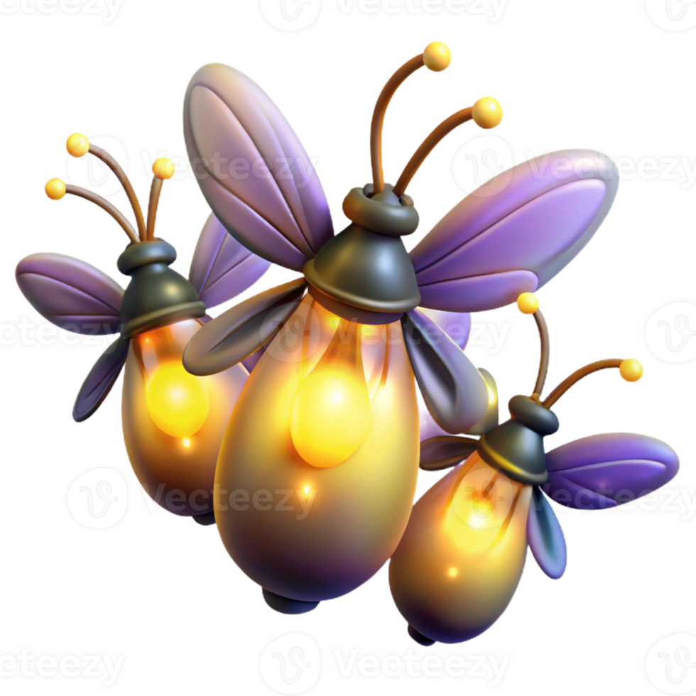 elegant rustic A group of fireflies glowing in a dark forest, magical and enchanting, fantasy art style genuine png