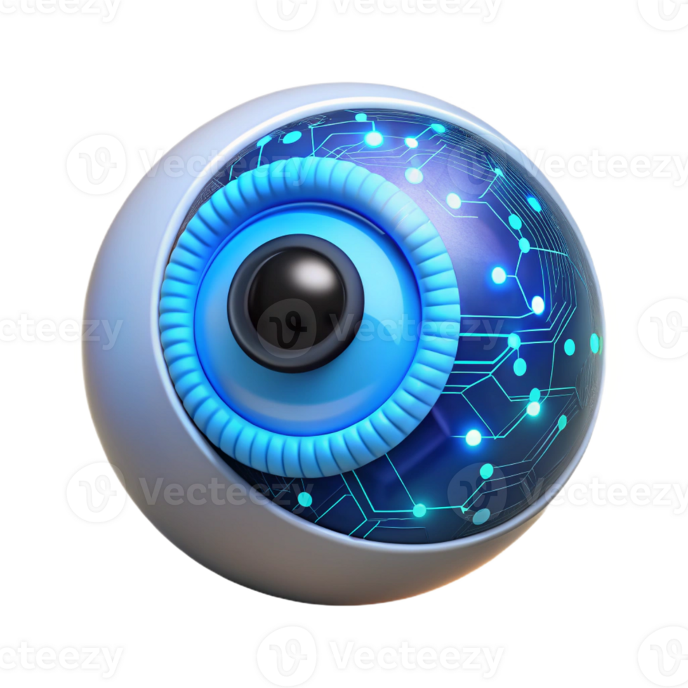 magnificent rustic A single human eye, iris glowing with binary code, reflecting a complex network of digital connections, lit by a cool, clinical blue light. Biopunk style. Ray tracing professional png