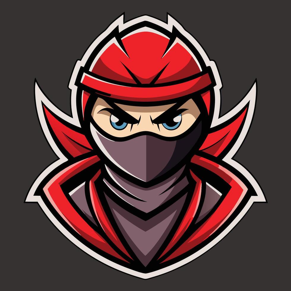 Illustration of a Ninja in Simple Mascot Style for Logos vector