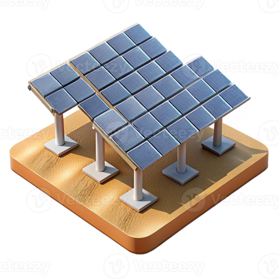 magnificent minimalist A solar panel farm stretching across a desert landscape, sunlight glinting off the panels, rendered in a realistic, aerial view exclusive png