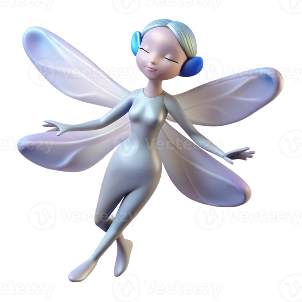 beautiful artistic A graceful sylph with translucent wings, floating on the wind. Airy style, soft lighting professional png