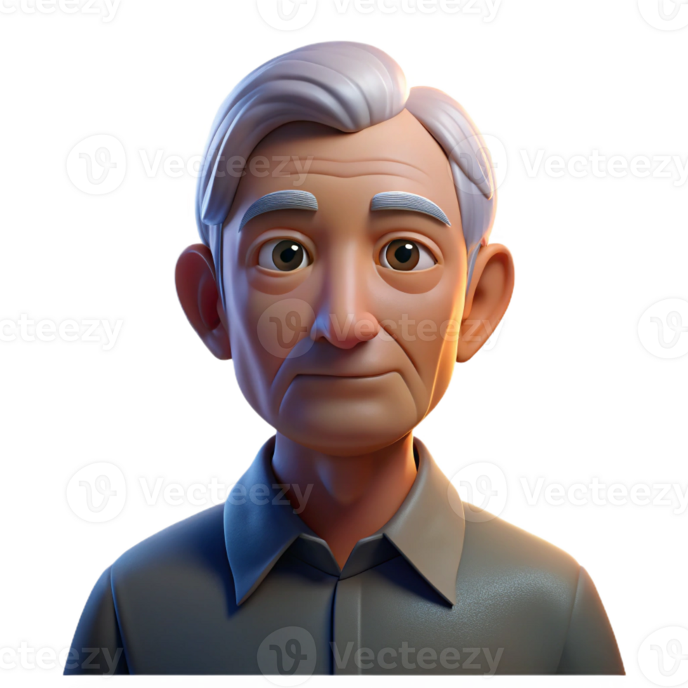 impressive classic Portrait of an elderly man with deep wrinkles and a thoughtful expression, lit by a single spotlight from above, in a chiaroscuro style original png