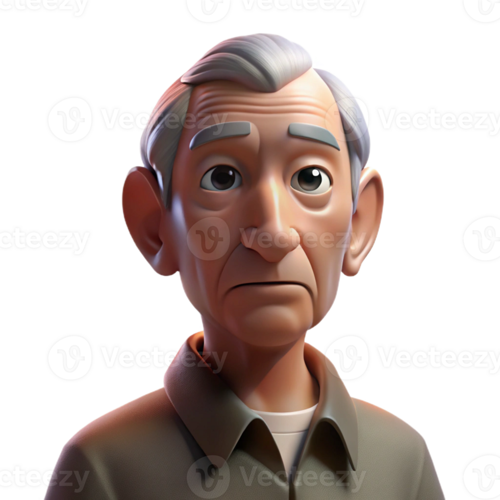 stunning minimalist Portrait of an elderly man with deep wrinkles and a thoughtful expression, lit by a single spotlight from above, in a chiaroscuro style original png