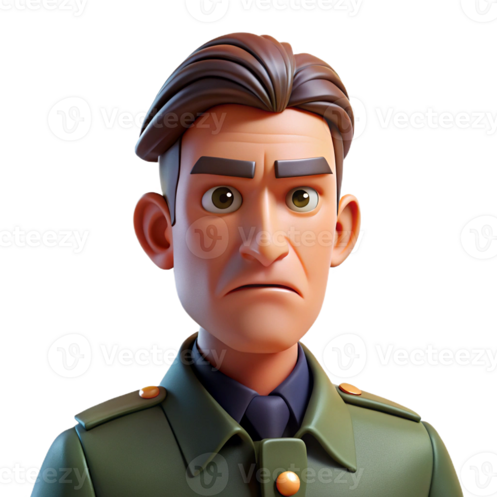 wonderful artistic Portrait of a Man with a Stern Expression original png
