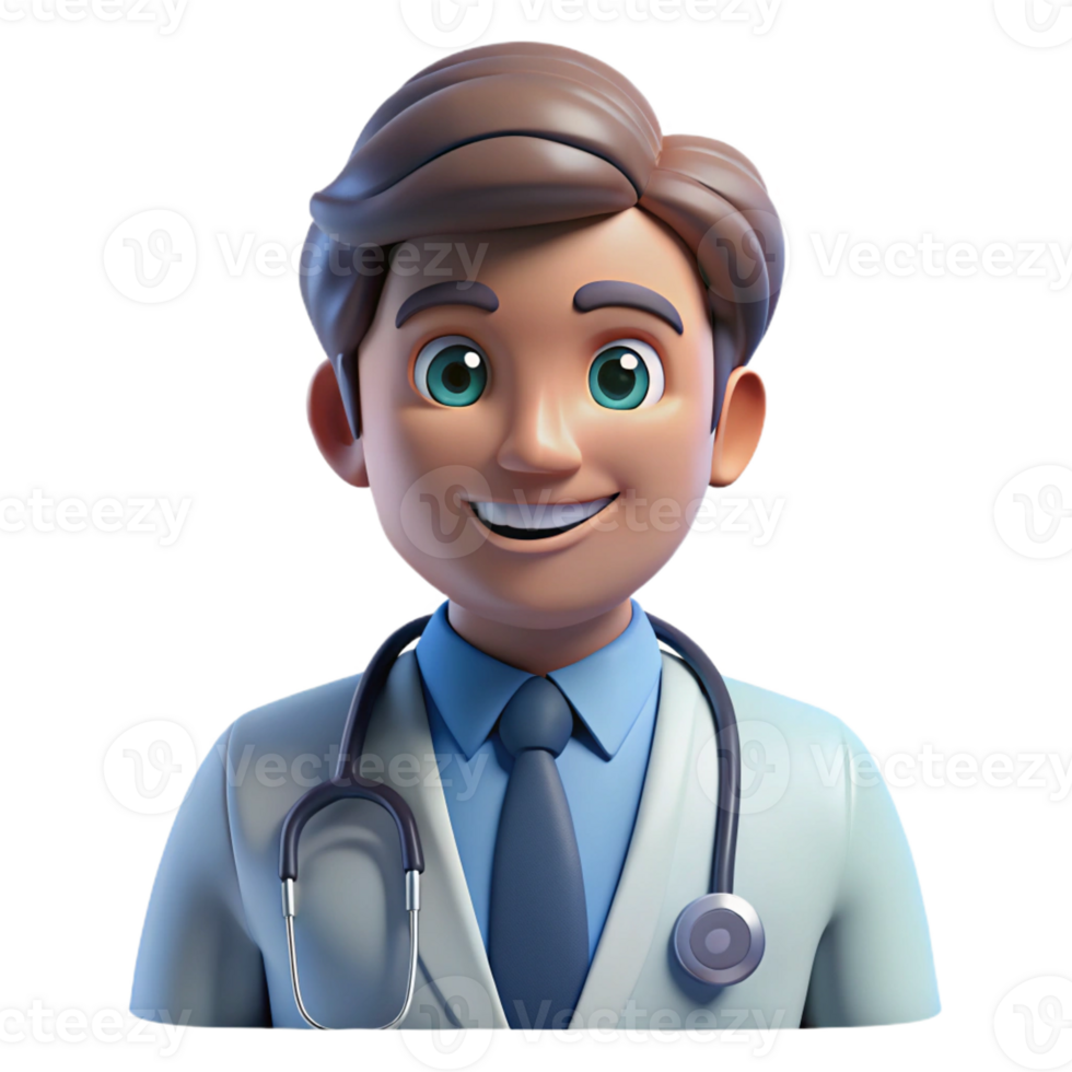 elegant traditional Portrait of a doctor with a stethoscope and a compassionate expression, lit by cool hospital lights, in a medical illustration style 4K png