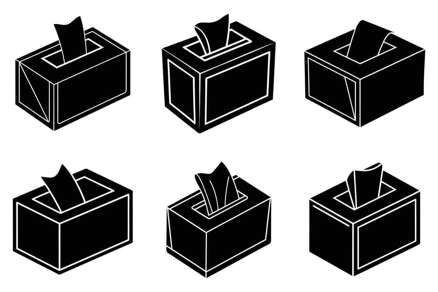 Collection of Various Tissue Box Designs vector