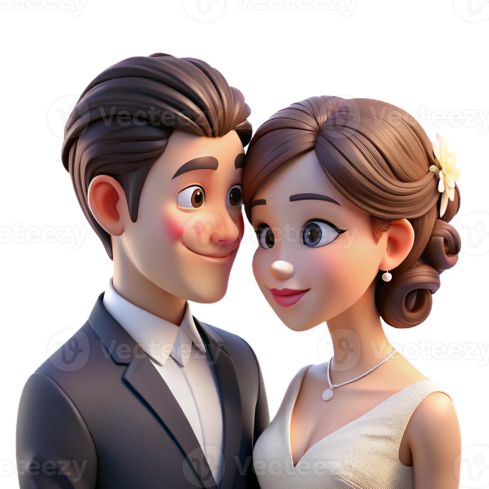 impressive modern Portrait of a young couple in love, gazing into each other's eyes, lit by soft romantic lighting, in a wedding photography style premium png