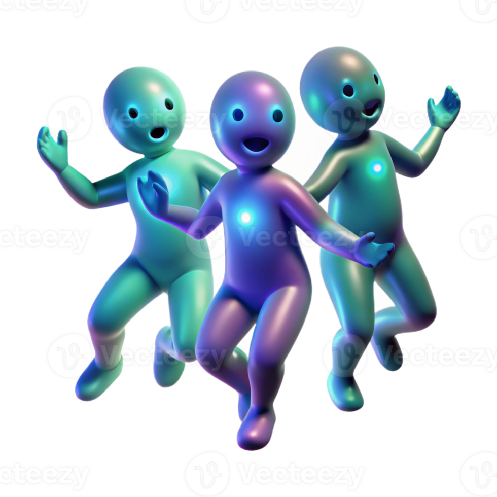 vibrant creative A group of playful sprites dancing in a moonlit meadow, their bodies radiating a soft, bioluminescent glow. Dreamlike art style professional png