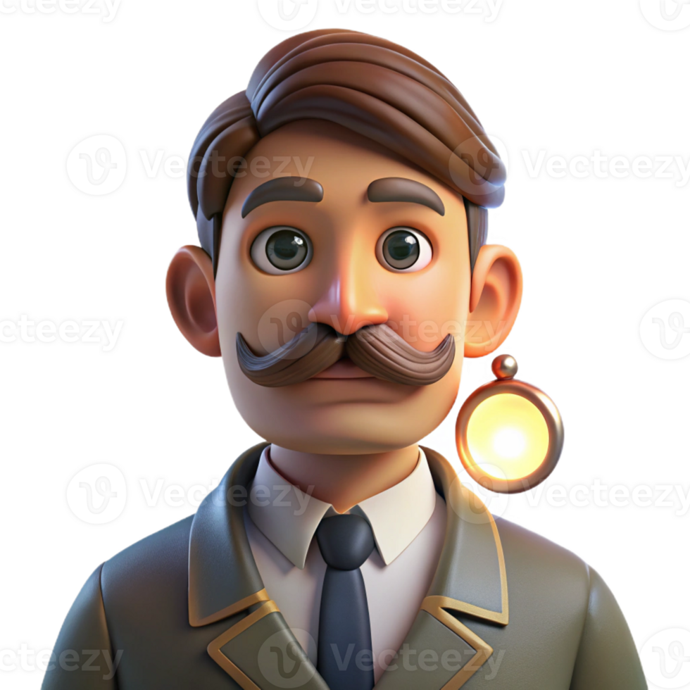 wonderful traditional Portrait of a man with a handlebar mustache and a monocle, lit by warm, candlelight, in a Victorian style authentic png