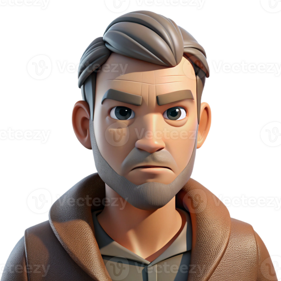 vibrant artistic Portrait of a man with a rugged, weathered face and a determined expression, lit by harsh sunlight, in a Western style high quality png