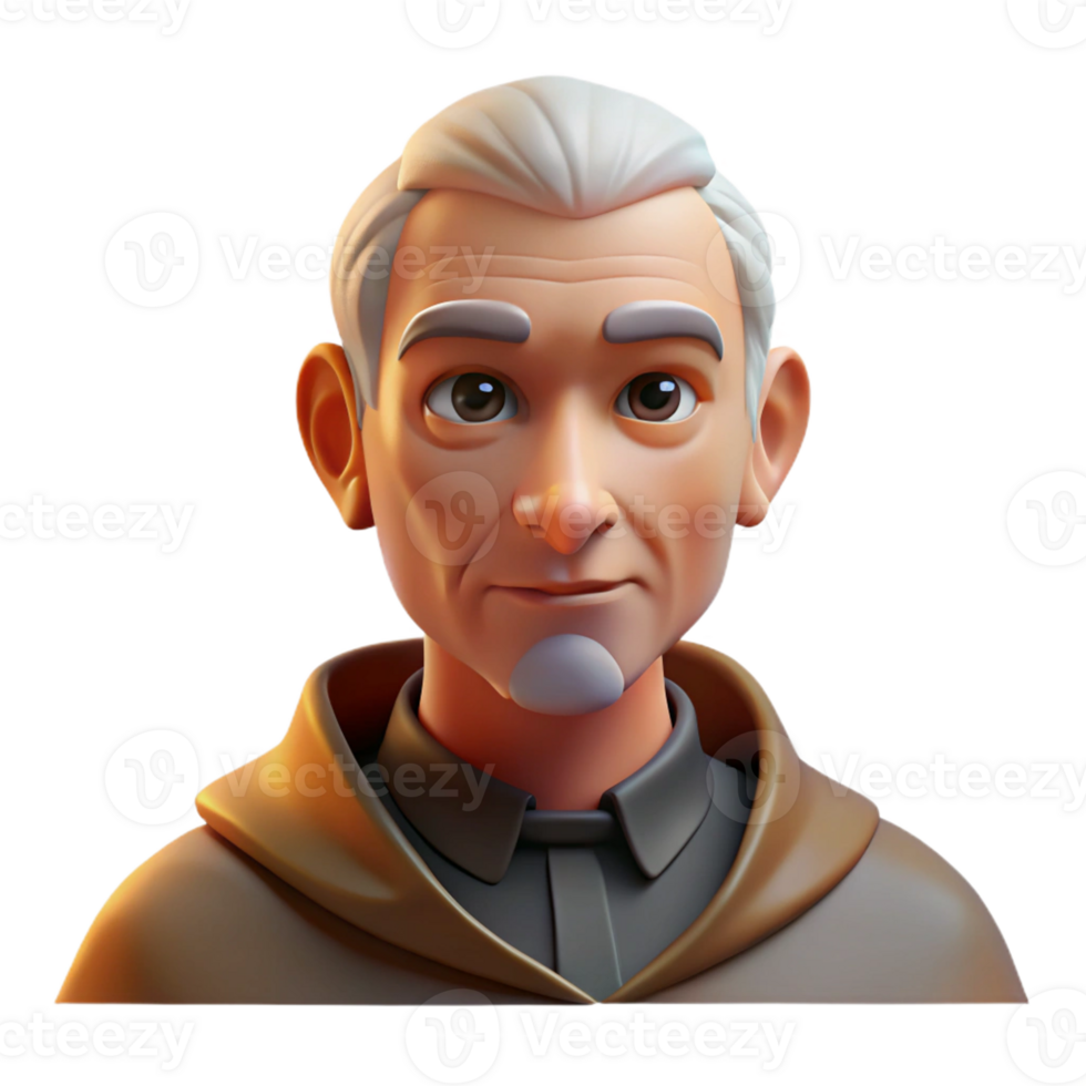 beautiful modern Portrait of an elderly man with a wise, gentle expression, lit by soft, golden light, in a classical painting style original png