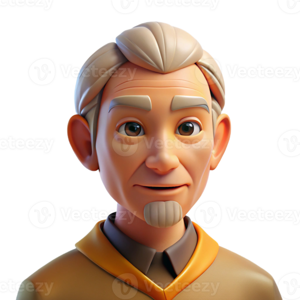 magnificent classic Portrait of an elderly man with a wise, gentle expression, lit by soft, golden light, in a classical painting style original png