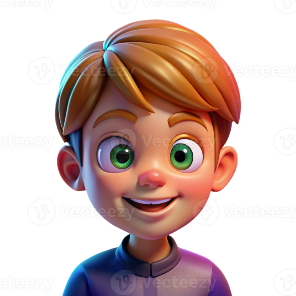 wonderful minimalist Portrait of a child with bright, curious eyes and a playful expression, lit by colorful, dynamic lighting, in a children's book illustration style 4K png