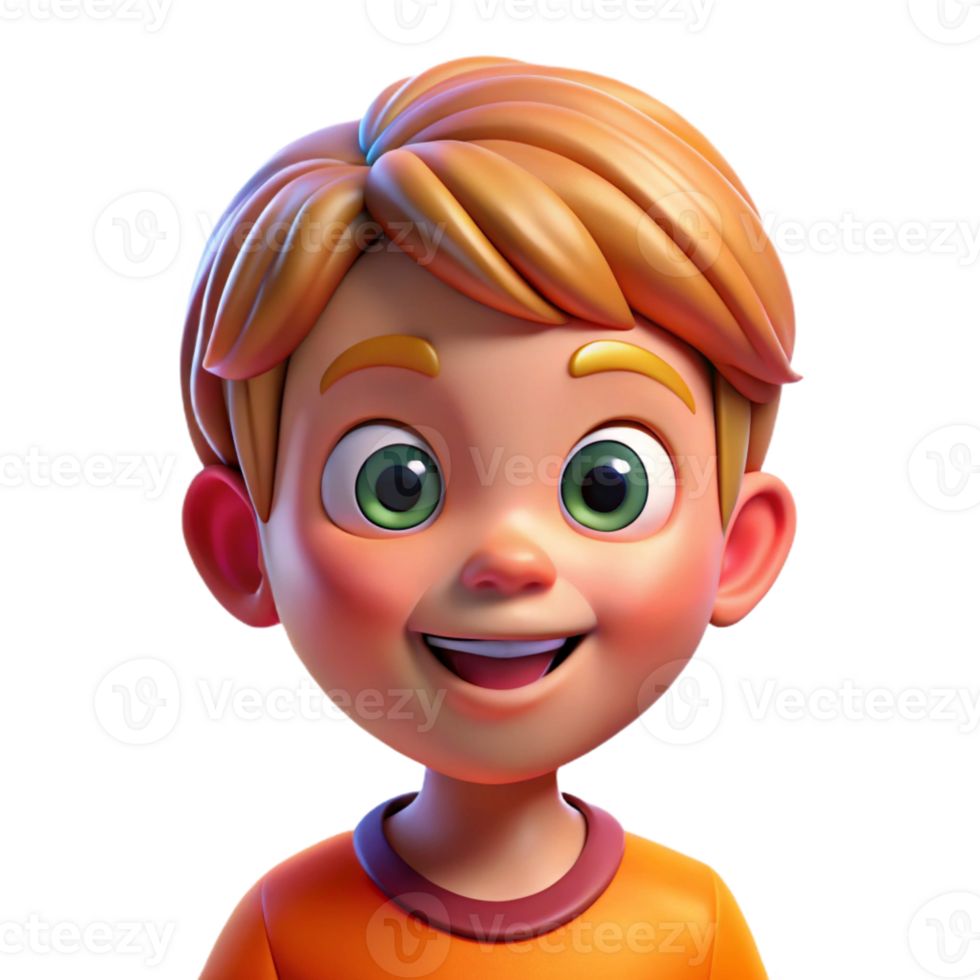 elegant rustic Portrait of a child with bright, curious eyes and a playful expression, lit by colorful, dynamic lighting, in a children's book illustration style 4K png