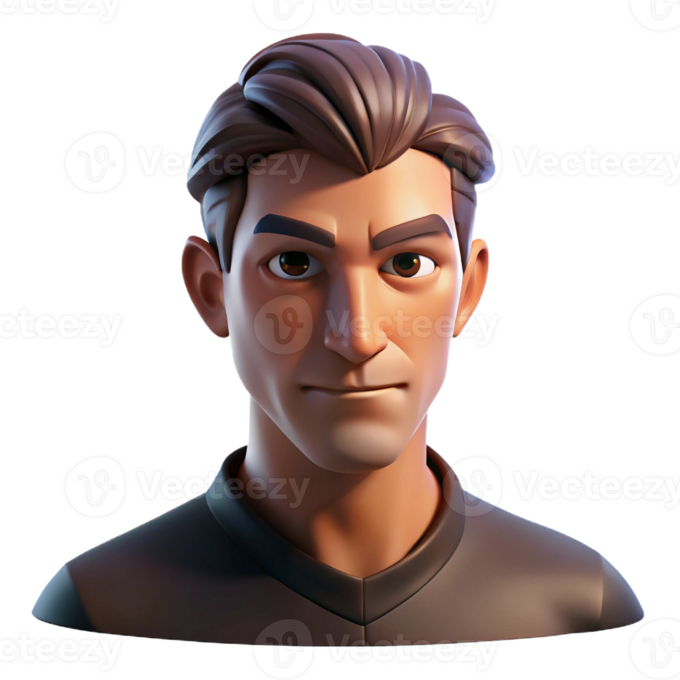 extraordinary artistic Portrait of a man with a strong jawline and a confident expression, lit by dramatic chiaroscuro lighting, in a graphic novel style genuine png