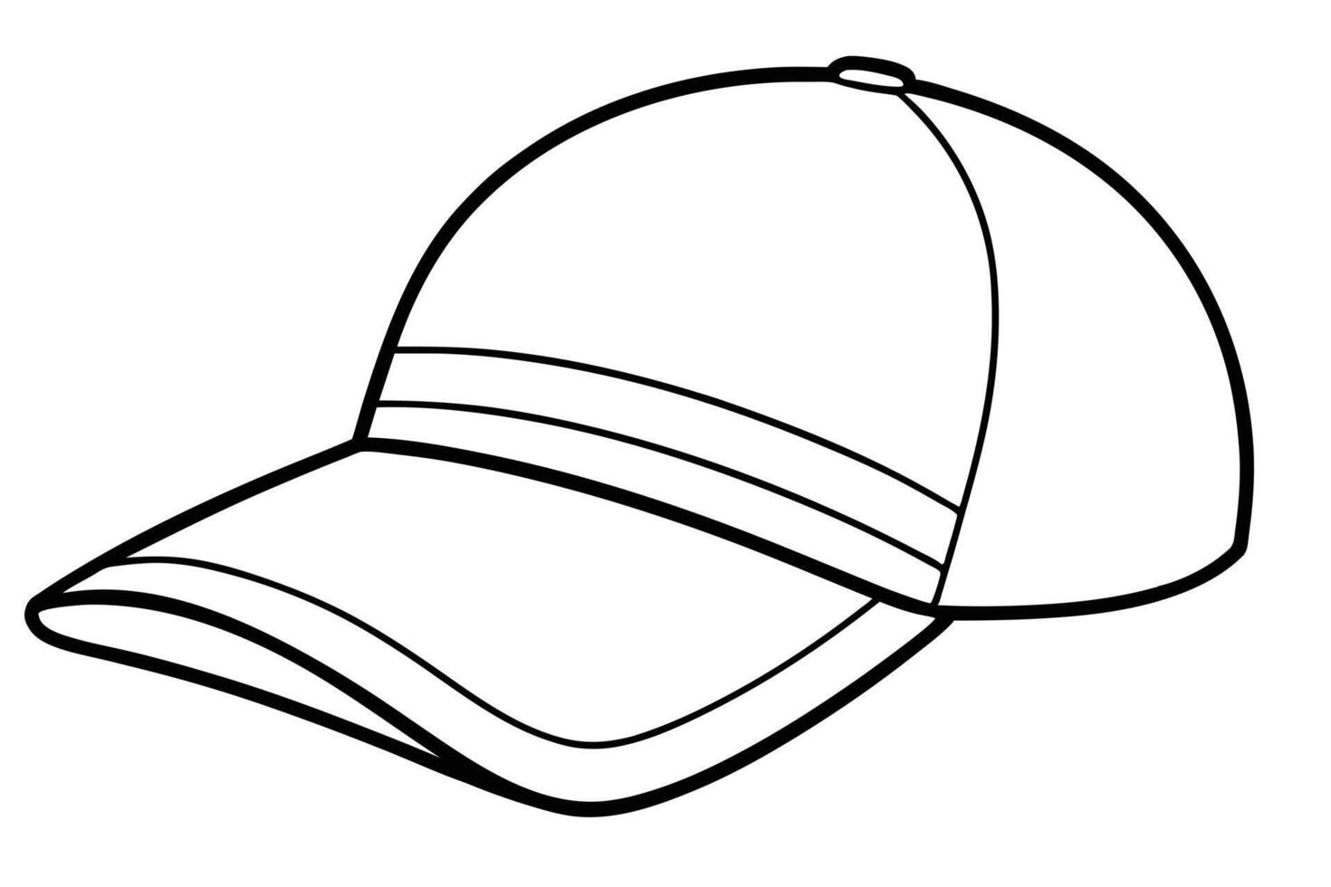 A simple Line Drawing of a Baseball Cap vector