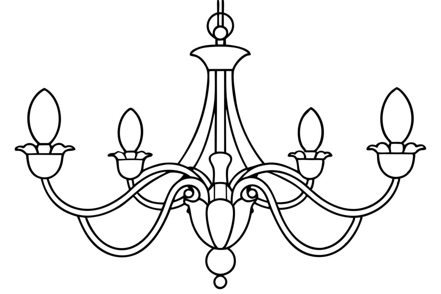 Elegant Outline of a Decorative Chandelier vector