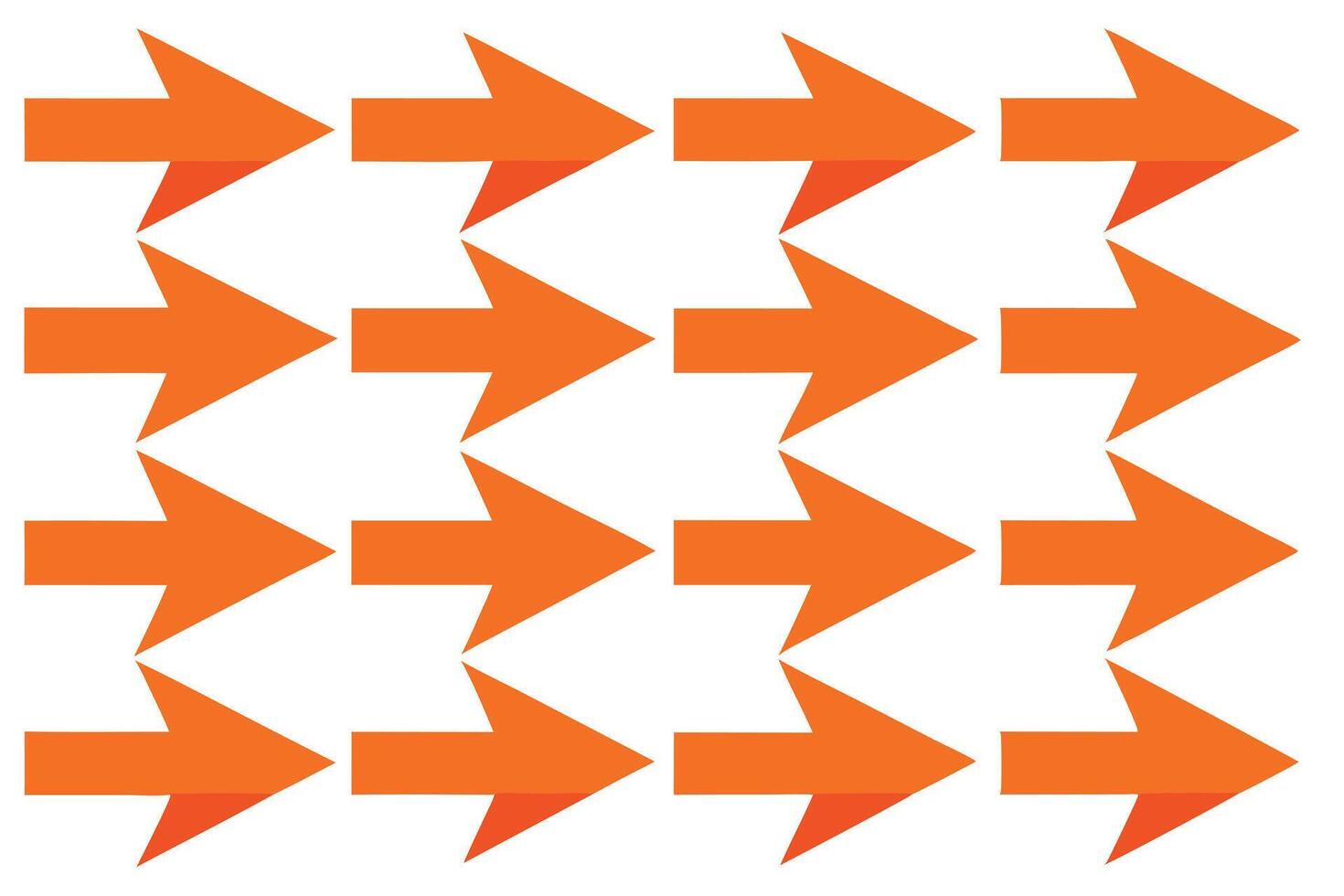 Bright Orange Arrows Pattern on White Background vector