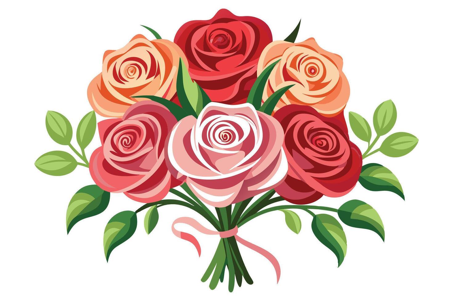 Vibrant Rose Bouquet Illustration for Design Projects vector