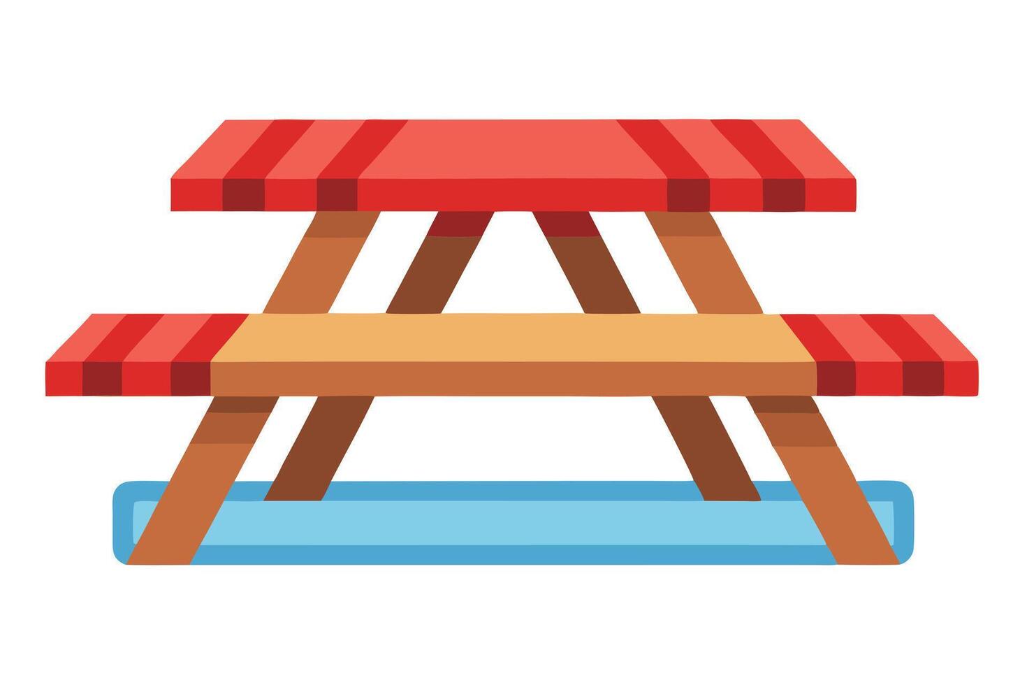 A colorful picnic table illustration for summer events vector