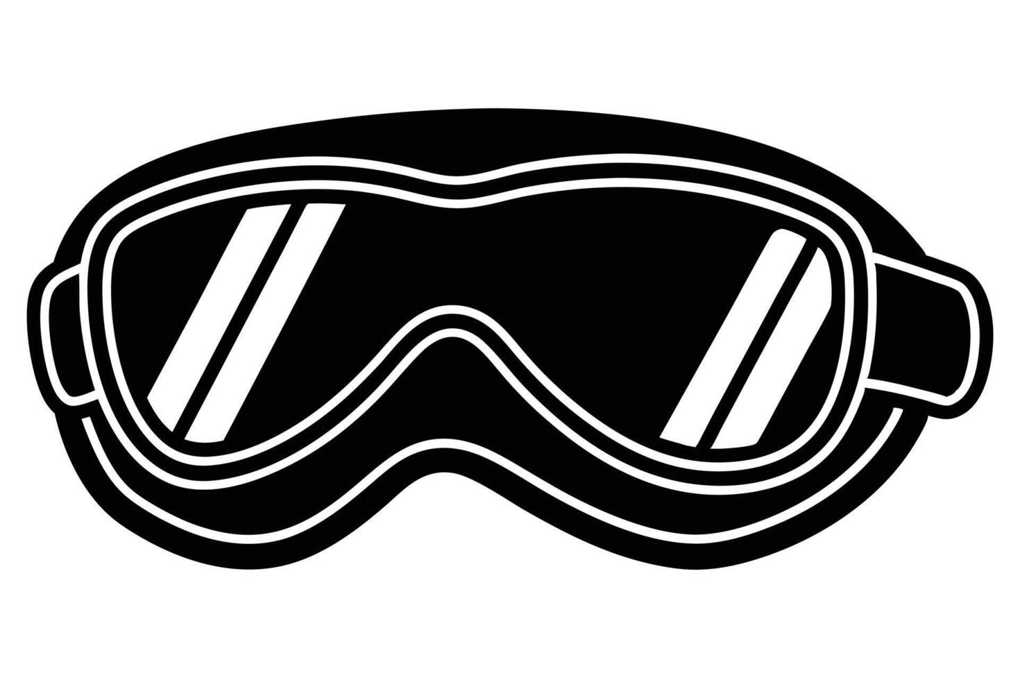 A simple Black and White Ski Goggles Graphic vector