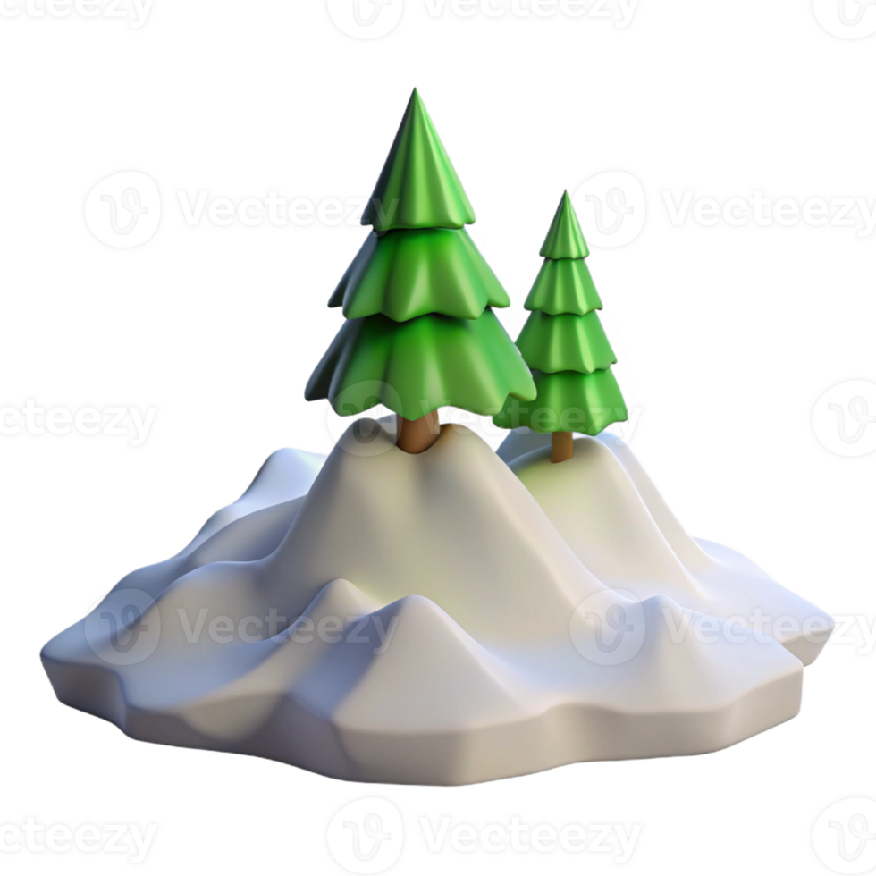 serene artistic A lone pine tree on a snow-covered mountain peak, crisp, clear light, minimalist style high quality png