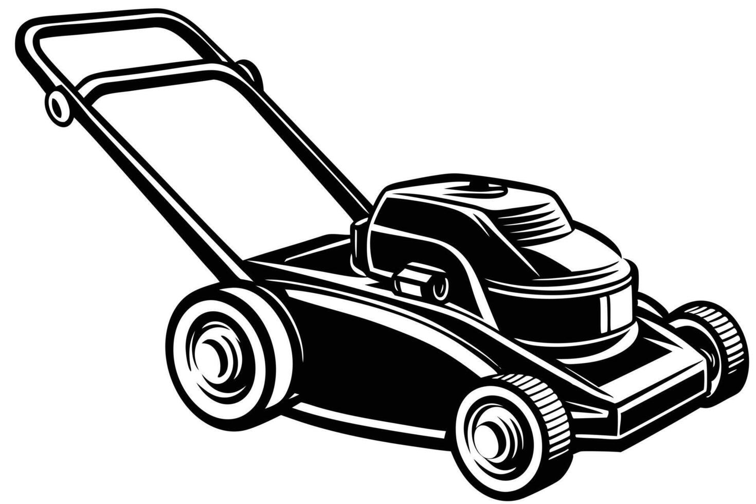 A vintage Lawn Mower Silhouette Design vector