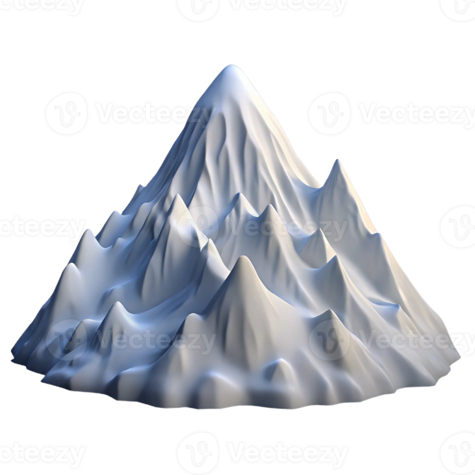 vibrant traditional A majestic mountain range covered in snow, crisp, clear light, realistic style authentic png