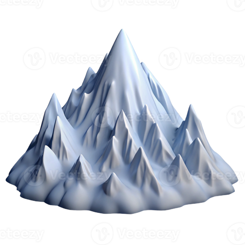 extraordinary contemporary A majestic mountain range covered in snow, crisp, clear light, realistic style high resolution png