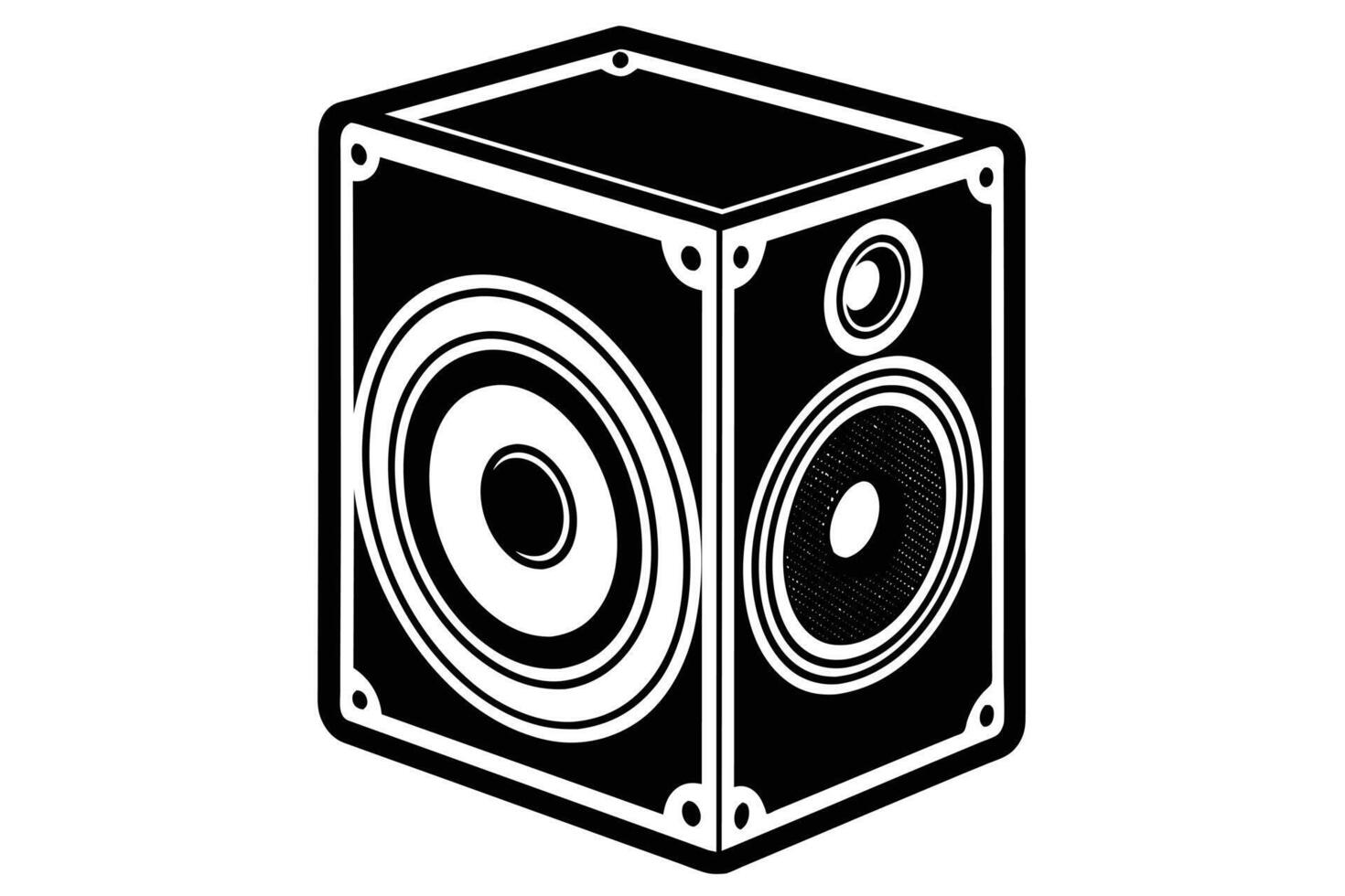 Stylish Black and White Graphic of a Stereo Speaker vector
