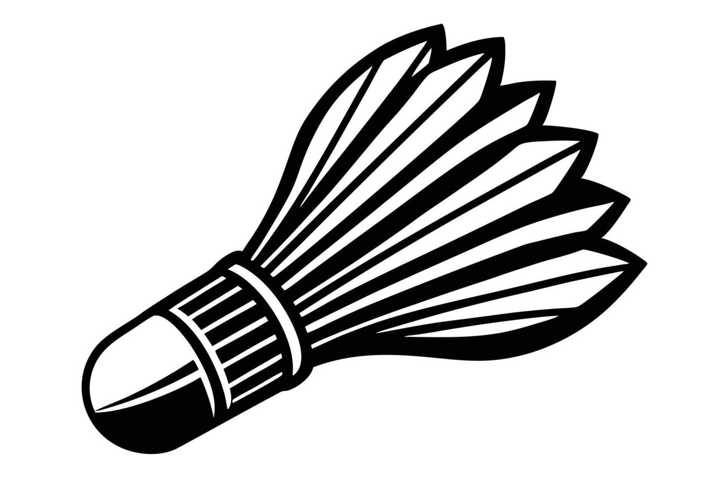 Its Black and white badminton shuttlecock graphic. vector