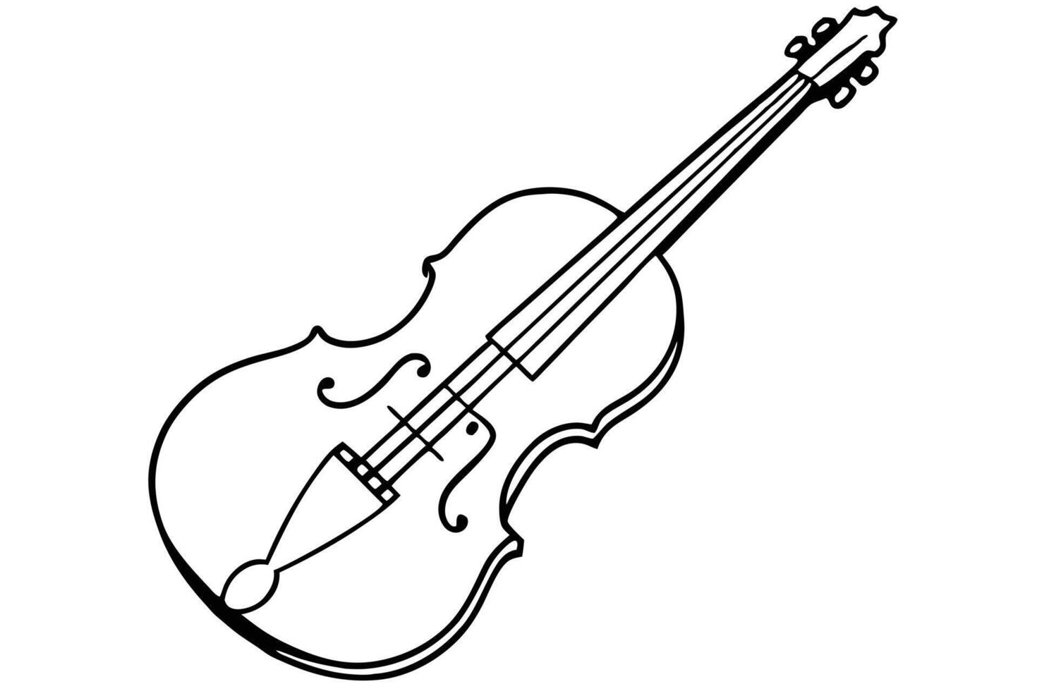 A simple black and white line drawing of a violin vector