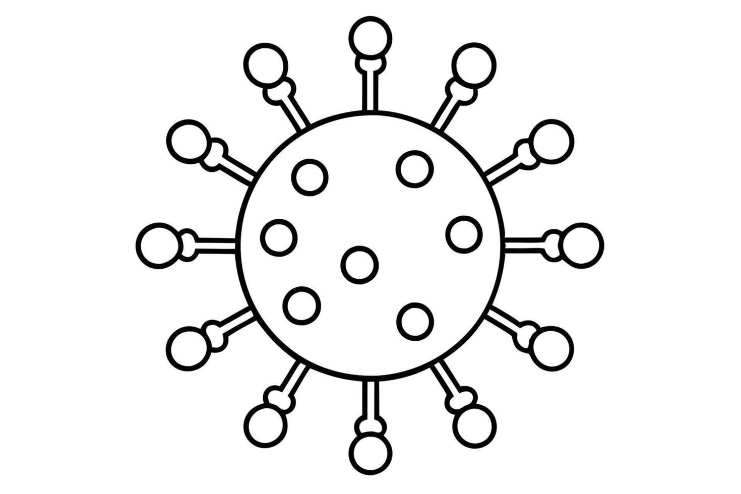 Simple Line Drawing of a Virus or Microbe vector