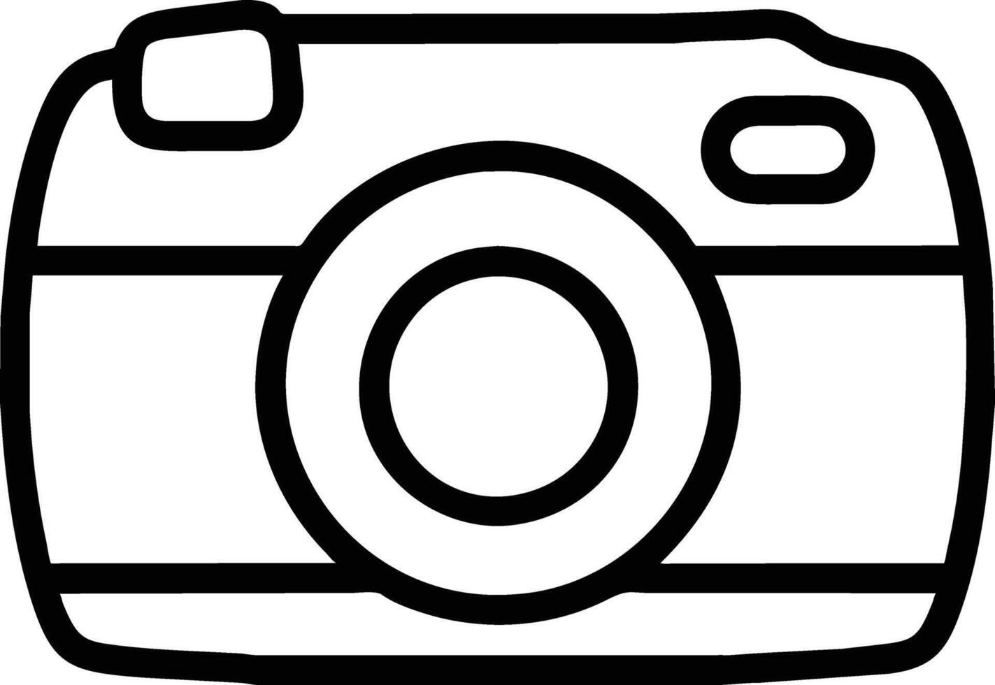 Simple Black Line Art Illustration of a Camera vector