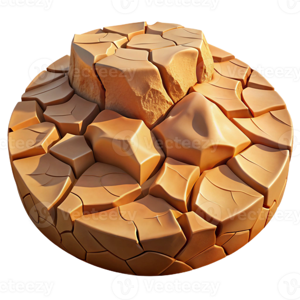 serene classic A cracked earth texture in a desert landscape, harsh sunlight, realistic style detailed png
