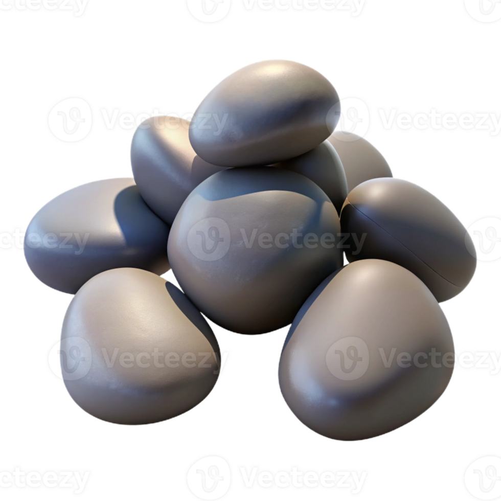 stunning rustic A group of pebbles on a beach, smooth and rounded, natural lighting, realistic style genuine png