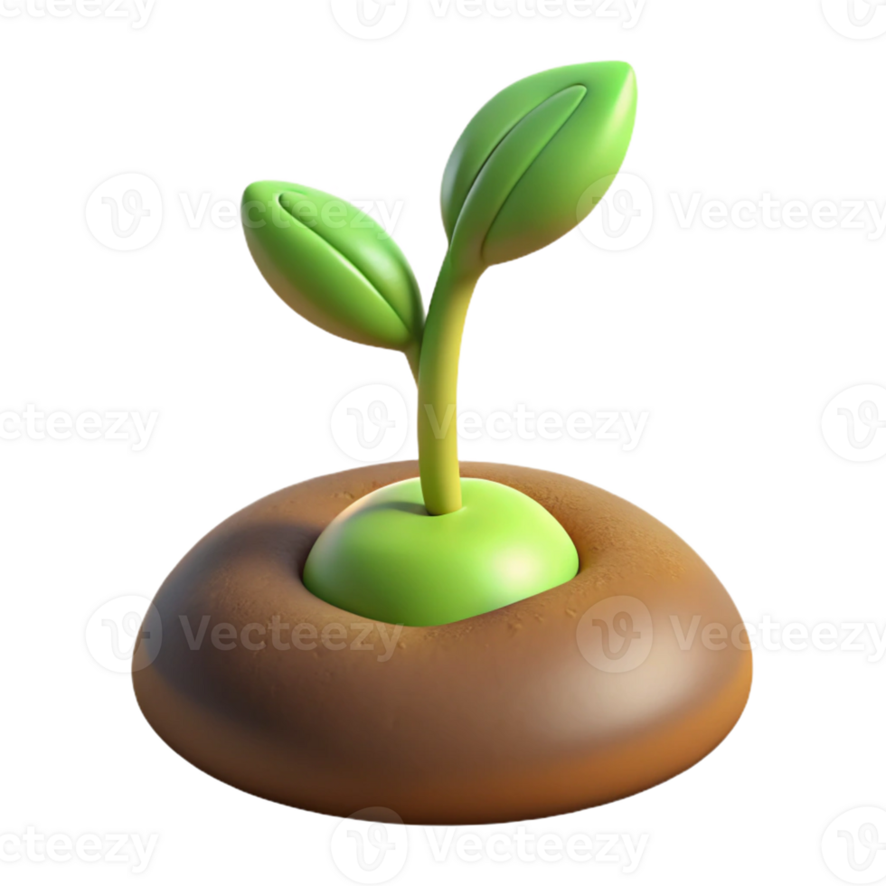 elegant modern A sprouting seed, emerging from the soil, soft lighting, macro photography style high quality png