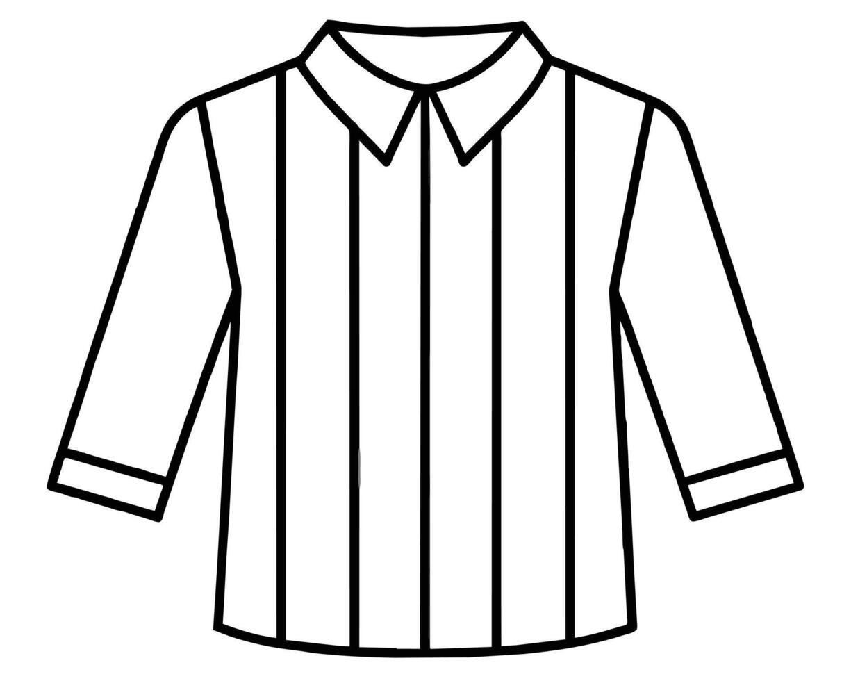 illustration of a striped button-down shirt. vector