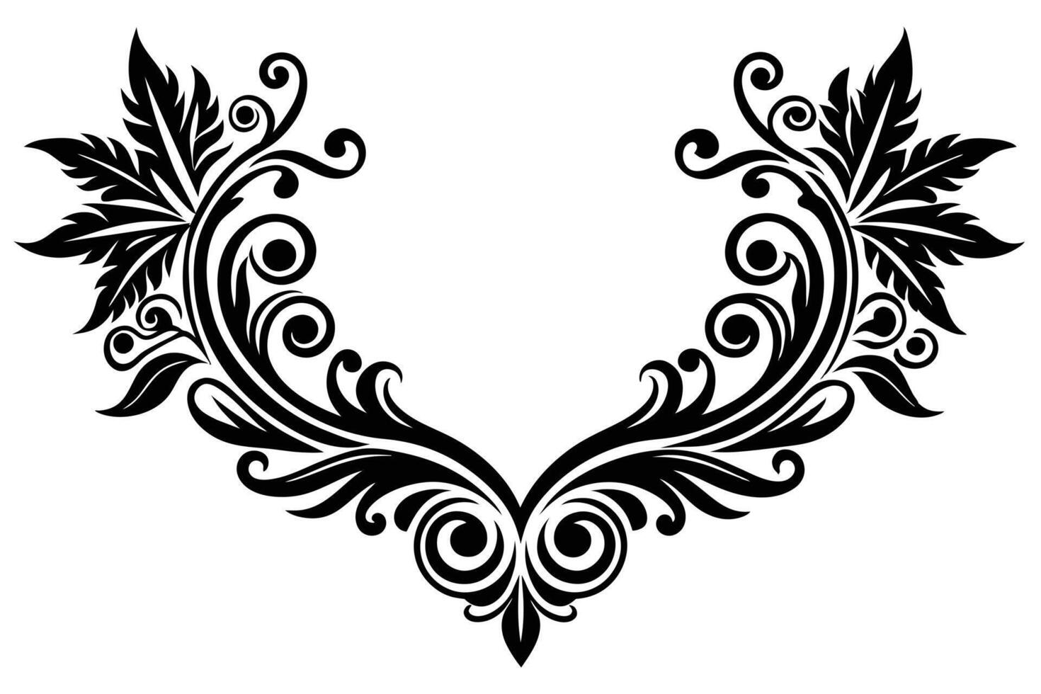 Elegant Black and White Damask Ornament Design vector