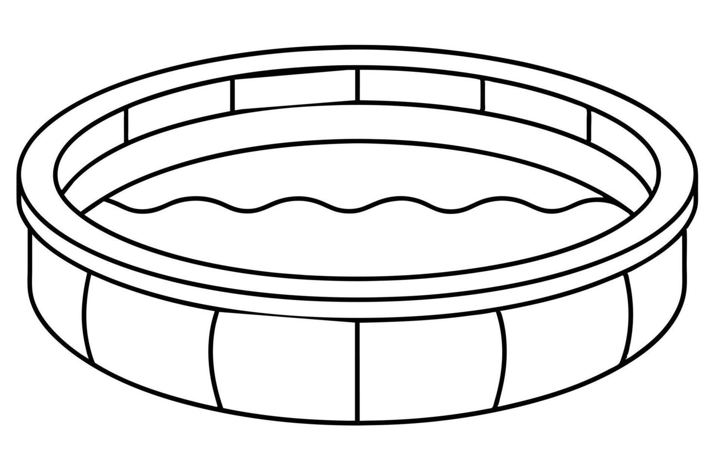 Round above-ground pool diagram vector