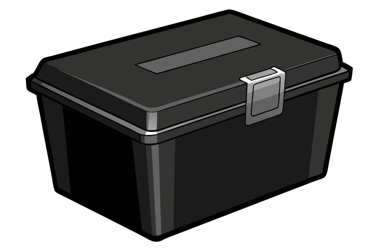 Black Storage Box, Ideal for Organization vector